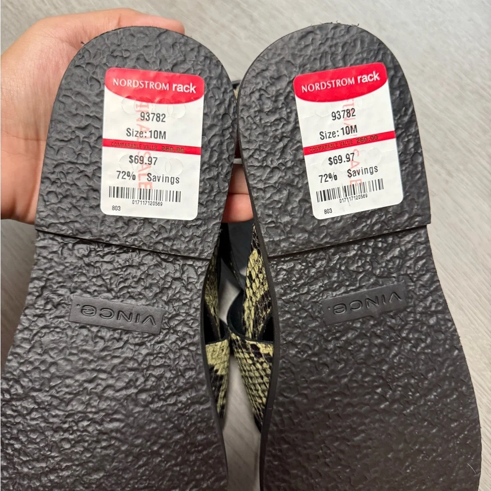 Vince Black and Yellow Snake Pattern Sandals - Picture 5 of 5